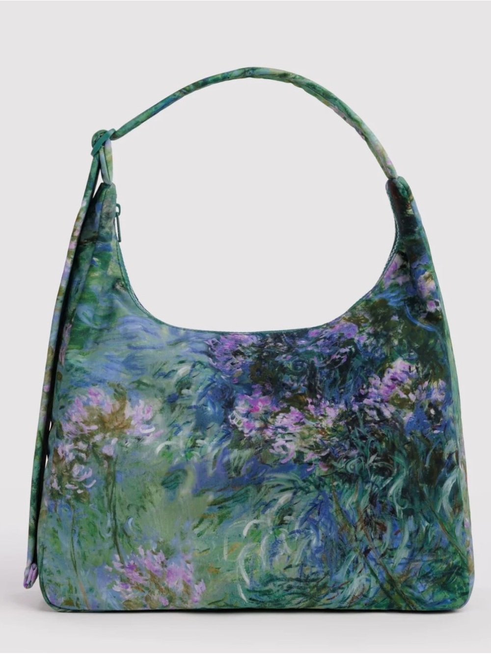 BAGGU Green & Purple Floral Shoulder Bag